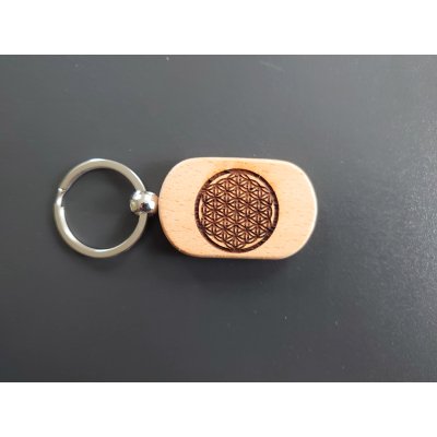 Sleutelhanger hout flower of life